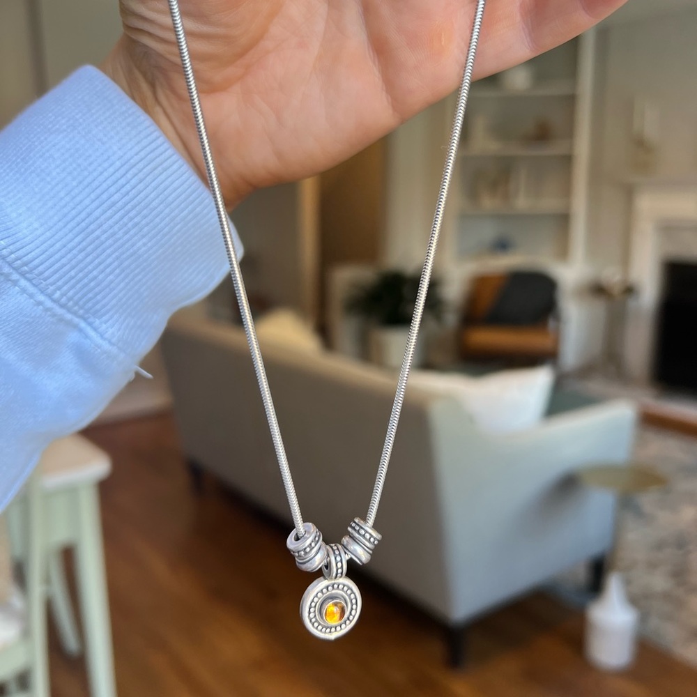 Silpada Silver Necklace with Gold Accent & Matching Earrings set